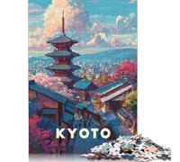 1000 Piece Kyoto Cityscape with Pagoda And Mountain Jigsaw Puzzle for Adult Teenagers Puzzle Jigsaws for Adults Unique Home Decor And Gifts 38x26cm/1000pcs