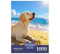 1000 Piece Labrador Retriever Jigsaw Puzzle for Adults - Challenging Brain Teaser, Beach Jigsaws, Home Decoration Unique Gift 70x50cm/1000pcs