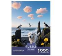 1000 Piece Labrador Retriever Jigsaw Puzzle for Adults - Family Fun, Educational Toys, Dog Arctic Beach Jigsaws, Decoration Unique Gift 38x26cm/1000pcs
