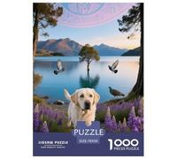 1000 Piece Labrador Retriever Jigsaw Puzzle for Adults - Family Fun, Educational Toys, Dog Lake Puzzle, Decoration Unique Gift 70x50cm/1000pcs