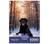 1000 Piece Labrador Retriever Jigsaw Puzzle for Adults & Kids - Challenging & Brainteasing, Snow-Covered Woods Puzzles, Home Decoration Birthday Gifts 52x38cm/1000pcs
