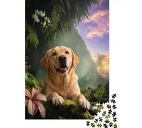 1000 Piece Labrador Retriever Jigsaw Puzzle for Adults Kids - Cooperative Play & Educational Activity, Greenery Puzzle, Home Decoration Birthday Gifts 38x26cm/1000pcs
