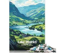 1000 Piece Lake District National Park Illustration Jigsaw Puzzles, for Adults & Paper Puzzles Educational Games For Kids 38x26cm/1000pcs