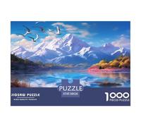 1000 Piece Lakes And Snowy Mountains Game Puzzle for Adults Gifts Fun Challenging Home Decors Natural Scenery Jigsaw Puzzle for Adults And Kids Age 12 And Up 38x26cm/1000pcs