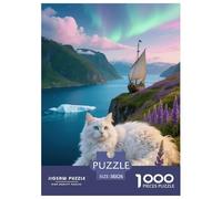 1000 Piece LaPerm Cat Jigsaw Puzzle for Adults - Family Fun, Educational Toys, Cat Canyon Cliff Puzzle, Decoration Birthday Gifts 38x26cm/1000pcs