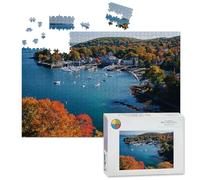 1000 Piece Large Jigsaw Puzzles for Adults, Aerial view Camden Maine harbor fall the Challenge Stitch Wooden Puzzle Creative Games Gifts Ideas for Women Men Teens