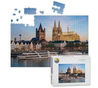 1000 Piece Large Jigsaw Puzzles for Adults, aerial view cologne rhine river cruise cologne the Challenge Stitch Wooden Puzzle Creative Games Gift Ideas for Women Men Teens