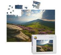 1000 Piece Large Jigsaw Puzzles for Adults, Appalachian Trail Roan Mountains Rhododendron Bloom Blue Ridge the Challenge Stitch Wooden Puzzle Creative Games Gift Ideas for Women Men Teens
