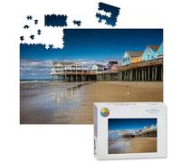 1000 Piece Large Jigsaw Puzzles for Adults, Atlantic Ocean pier Old Orchard Beach Maine the Challenge Stitch Wooden Puzzle Creative Games Gifts Ideas for Women Men Teens