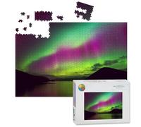 1000 Piece Large Jigsaw Puzzles for Adults, Aurora Borealis Northern lights Garve highlands the Challenge Stitch Wooden Puzzle Creative Games Gifts Ideas for Women Men Teens