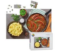1000 Piece Large Jigsaw Puzzles for Adults, Bangers mash classic recipe top view the Challenge Stitch Wooden Puzzle Creative Games Gifts Ideas for Women Men Teens