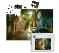 1000 Piece Large Jigsaw Puzzles for Adults, beautiful street full trees old san juan puerto rico puerto the Challenge Stitch Wooden Puzzle Creative Games Gift Ideas for Women Men Teens