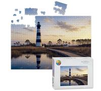 1000 Piece Large Jigsaw Puzzles for Adults, Bodie Island Lighthouse Cape Hatteras National Seashore Outer Banks NC the Challenge Stitch Wooden Puzzle Creative Games Gift Ideas for Women Men Teens