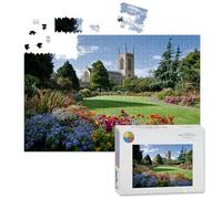 1000 Piece Large Jigsaw Puzzles for Adults, Bury St Edmunds Cathedral Gardens the Challenge Stitch Wooden Puzzle Creative Games Gifts Ideas for Women Men Teens