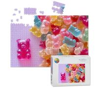 1000 Piece Large Jigsaw Puzzles for Adults, Candy Gummy Bears Pink the Challenge Stitch Wooden Puzzle Creative Games Gifts Ideas for Women Men Teens