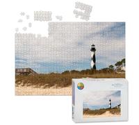 1000 Piece Large Jigsaw Puzzles for Adults, Cape Lookout Lighthouse Core Banks North Carolina Waterfront the Challenge Stitch Wooden Puzzle Creative Games Gifts Ideas for Women Men Teens