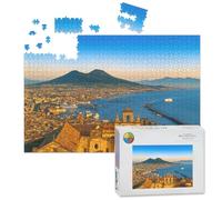1000 Piece Large Jigsaw Puzzles for Adults, City Naples Mt Vesuvius sunset Campania Italy the Challenge Stitch Wooden Puzzle Creative Games Gift Ideas for Women Men Teens