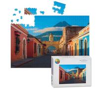 1000 Piece Large Jigsaw Puzzles for Adults, cityscape antigua city guatemala volcano pictures royalty the Challenge Stitch Wooden Puzzle Creative Games Gift Ideas for Women Men Teens