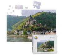 1000 Piece Large Jigsaw Puzzles for Adults, Cityscape Cochem River Moselle Germany the Challenge Stitch Wooden Puzzle Creative Games Gifts Ideas for Women Men Teens