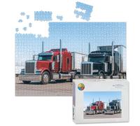 1000 Piece Large Jigsaw Puzzles for Adults, Classic bonnet big rigs semi trucks reefer semi trailers standing the Challenge Stitch Wooden Puzzle Creative Games Gift Ideas for Women Men Teens