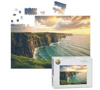 1000 Piece Large Jigsaw Puzzles for Adults, Cliffs Moher Ireland the Challenge Stitch Wooden Puzzle Creative Games Gift Ideas for Women Men Teens