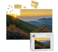 1000 Piece Large Jigsaw Puzzles for Adults, Dawn breaks Blue Ridge Mountains the Challenge Stitch Wooden Puzzle Creative Games Gift Ideas for Women Men Teens