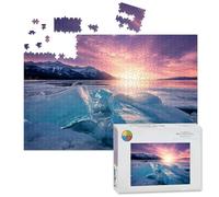 1000 Piece Large Jigsaw Puzzles for Adults, Dawn Breaks Ice Breaks Abraham Lake Alberta Canadian Rockies the Challenge Stitch Wooden Puzzle Creative Games Gifts Ideas for Women Men Teens
