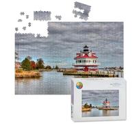 1000 Piece Large Jigsaw Puzzles for Adults, Drum Point Lighthouse Maryland the Challenge Stitch Wooden Puzzle Creative Games Gifts Ideas for Women Men Teens