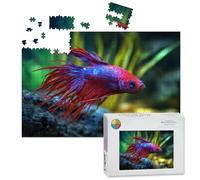 1000 Piece Large Jigsaw Puzzles for Adults, fish fighting betta splendens asia thailand siamese the Challenge Stitch Wooden Puzzle Creative Games Gifts Ideas for Women Men Teens