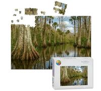 1000 Piece Large Jigsaw Puzzles for Adults, florida everglades cypress tree swamp pictures royalty the Challenge Stitch Wooden Puzzle Creative Games Gift Ideas for Women Men Teens