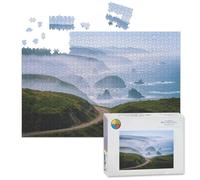 1000 Piece Large Jigsaw Puzzles for Adults, Foggy morning Bodega Bay Sonoma County California s Pacific Coast the Challenge Stitch Wooden Puzzle Creative Games Gift Ideas for Women Men Teens