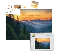 1000 Piece Large Jigsaw Puzzles for Adults, Great Smoky Mountains National Park Scenic Sunrise Landscape the Challenge Stitch Wooden Puzzle Creative Games Gift Ideas for Women Men Teens