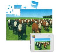 1000 Piece Large Jigsaw Puzzles for Adults, hereford cattle grazing pictures royalty photos the Challenge Stitch Wooden Puzzle Creative Games Gift Ideas for Women Men Teens