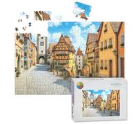 1000 Piece Large Jigsaw Puzzles for Adults, Historic town Rothenburg ob der Tauber Franconia Bavaria Germany the Challenge Stitch Wooden Puzzle Creative Games Gift Ideas for Women Men Teens