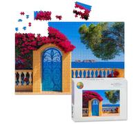 1000 Piece Large Jigsaw Puzzles for Adults, Idyllic sea view Mediterranean the Challenge Stitch Wooden Puzzle Creative Games Gifts Ideas for Women Men Teens