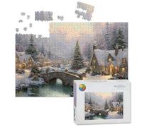 1000 Piece Large Jigsaw Puzzles for Adults, Idyllic Winter Landscape Snow Laden Trees Holiday the Challenge Stitch Wooden Puzzle Creative Games Gift Ideas for Women Men Teens