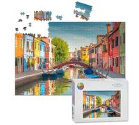 1000 Piece Large Jigsaw Puzzles for Adults, Italy Colorful Burano island Venetian the Challenge Stitch Wooden Puzzle Creative Games Gifts Ideas for Women Men Teens