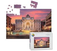 1000 Piece Large Jigsaw Puzzles for Adults, Italy Rome sunset Trevi Fountain the Challenge Stitch Wooden Puzzle Creative Games Gifts Ideas for Women Men Teens