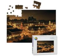 1000 Piece Large Jigsaw Puzzles for Adults, Kansas City Country Club Plaza Lights the Challenge Stitch Wooden Puzzle Creative Games Gift Ideas for Women Men Teens