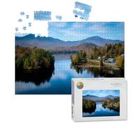1000 Piece Large Jigsaw Puzzles for Adults, Lake Placid New York the Challenge Stitch Wooden Puzzle Creative Games Gifts Ideas for Women Men Teens