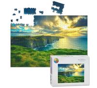 1000 Piece Large Jigsaw Puzzles for Adults, Magnificent Cliffs Moher Ireland winter the Challenge Stitch Wooden Puzzle Creative Games Gift Ideas for Women Men Teens