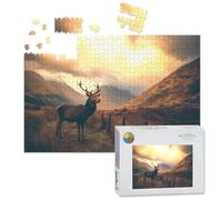 1000 Piece Large Jigsaw Puzzles for Adults, Majestic Stag Glencoe Scotland the Challenge Stitch Wooden Puzzle Creative Games Gifts Ideas for Women Men Teens