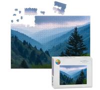 1000 Piece Large Jigsaw Puzzles for Adults, Misty Rolling Mountain Just Before Sunrise Great Smoky the Challenge Stitch Wooden Puzzle Creative Games Gifts Ideas for Women Men Teens