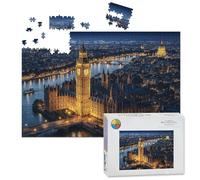 1000 Piece Large Jigsaw Puzzles for Adults, Nighttime View Big Ben Houses the Challenge Stitch Wooden Puzzle Creative Games Gifts Ideas for Women Men Teens
