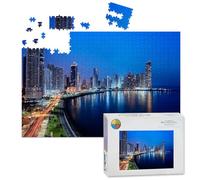 1000 Piece Large Jigsaw Puzzles for Adults, panama city night skylines pictures the Challenge Stitch Wooden Puzzle Creative Games Gifts Ideas for Women Men Teens