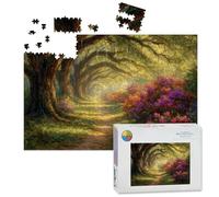 1000 Piece Large Jigsaw Puzzles for Adults, Plantation Live Oak Trees Spanish Moss Azalea Flowers the Challenge Stitch Wooden Puzzle Creative Games Gift Ideas for Women Men Teens
