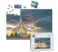 1000 Piece Large Jigsaw Puzzles for Adults, rexburg idaho temple harvest sunset sacred places pictures the Challenge Stitch Wooden Puzzle Creative Games Gift Ideas for Women Men Teens