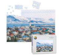 1000 Piece Large Jigsaw Puzzles for Adults, Reykjavik capital city iceland the Challenge Stitch Wooden Puzzle Creative Games Gift Ideas for Women Men Teens