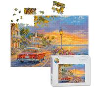 1000 Piece Large Jigsaw Puzzles for Adults, Scenic Sunset Classic Car Flowers Seaside View the Challenge Stitch Wooden Puzzle Creative Games Gift Ideas for Women Men Teens
