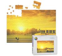 1000 Piece Large Jigsaw Puzzles for Adults, School Bus american country road morning the Challenge Stitch Wooden Puzzle Creative Games Gift Ideas for Women Men Teens